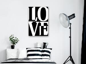 Canvas Tavla - Black and White Love Vertical - 40x60