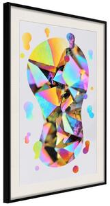 Inramad Poster / Tavla - Abstract Light Bulb - 20x30 Guldram med passepartout