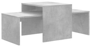 Soffbord set betonggrå 100x48x40 cm konstruerat trä