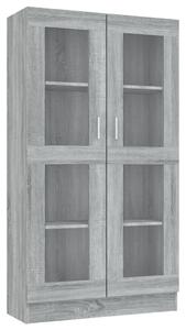 Vitrinskåp grå sonoma 82,5x30,5x150 cm konstruerat trä