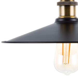 Hängande Lampa Svart Metall Industriell Stil Taklampa 30 cm Beliani