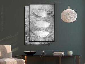 Inramad Poster / Tavla - Delicate Feathers - 30x45 Guldram