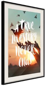 Inramad Poster / Tavla - Love Story - 30x45 Guldram