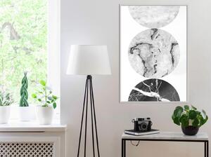 Inramad Poster / Tavla - Three Shades of Marble - 20x30 Guldram med passepartout