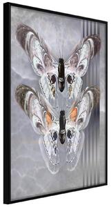 Inramad Poster / Tavla - Two Moths - 30x45 Svart ram