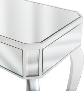 Konsolbord Silver Speglat med Låda 96 x 40 cm Modern Glam Fransk Design Beliani