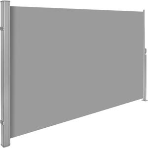 Tectake 401524 sidomarkis i aluminium utdragbar med upprullningsmekanism - 160 x 300 cm, grå