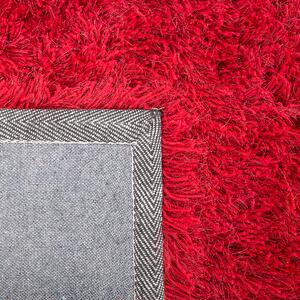Trasmatta Röd Polyester Rektangulär 140 x 200 cm Beliani