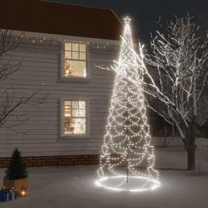 Julgran med metallstång 1400 LED kallvit 5 m
