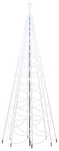 Julgran med metallstång 1400 LEDs kallvit 5 m