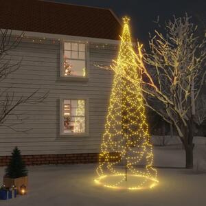 Julgran med metallstång 1400 LED varm vit 5 m