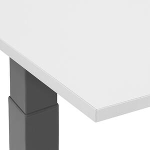 Manuellt Justerbart Skrivbord Grå Bordsskiva Svart Pulverlackerad Stålram Sitta/Stå 160 x 70 cm Modern Design Beliani