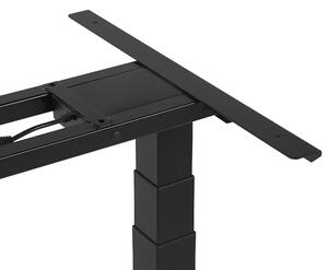 Elektriskt Justerbart Skrivbord Vit Trä Bordsskiva Pulverlackerad Svart Stålram Sitta/Stå 160 x 72 cm Modern Design Beliani