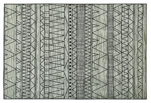 Matta Svart och Grå Polyester 160 x 230 cm Geometriskt Mönster Beliani