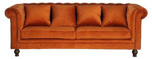 NICOLE Sammetssoffa 3-sits Orange -