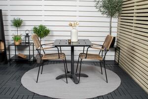 Colorado Caféset 70 cm + 2 Lindos Utefåtöljer - Svart