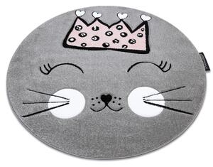 Matta PETIT CAT CROWN cirkel grå