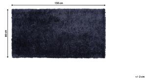 Trasmatta Blå Bomull Polyester Blandning 80 x 150 cm Fluffig Tät Beliani