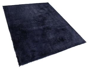 Trasmatta Blå Bomull Polyester Blandning 160 x 230 cm Fluffig Tät Beliani