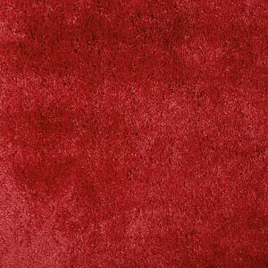 Trasmatta Röd Bomull Polyesterblandning 200 x 200 cm Fluffig Tät lugg Beliani