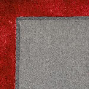 Trasmatta Röd Bomull Polyester Blandning 140 x 200 cm Fluffig Tät Beliani