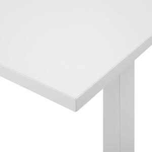 Elektriskt Justerbart Skrivbord Vit Trä Bordsskiva Pulverlackerad Stålram Sitta/Stå 130 x 72 cm Modern Design Beliani