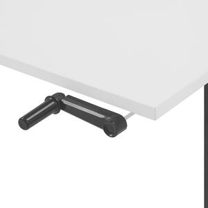 Manuellt Justerbart Skrovbord Vit Trä Bordsskiva Pulverlackerad Svart Stålram Sitta/Stå 130 x 72 cm Modern Design Beliani