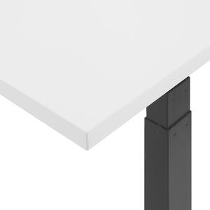 Elektriskt Justerbart Skrivbord Vit Trä Bordsskiva Pulverlackerad Svart Stålram Sitta/Stå 130 x 72 cm Modern Design Beliani