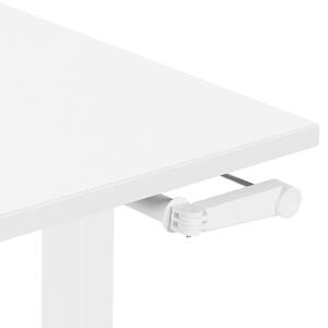 Manuellt Justerbart Skrivbord Vit Trä Bordsskiva Pulverlackerad Stålram Sitta/Stå 160 x 72 cm Modern Design Beliani