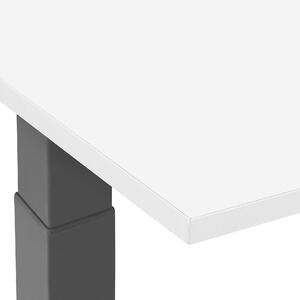 Elektriskt Justerbart Skrivbord Vit Trä Bordsskiva Pulverlackerad Svart Stålram Sitta/Stå 160 x 72 cm Modern Design Beliani