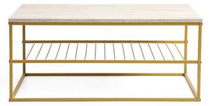 HISAR Soffbord 95 cm Guld/Marmor -