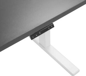 Elektriskt Justerbart Skrivbord Svart Trä Bordsskiva Pulverlackerad Vit Stålram Sitta/Stå 130 x 72 cm Modern Design Beliani