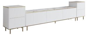 Imaj Tv-bänk 180 cm Vit marmor/Guld -