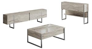 Luxe Möbelset För Vardagsrum Beige/Silver -