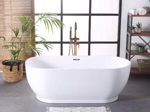 Fristående badkar Blank Vit Sanitär Akryl Oval Modern Minimalistisk design Beliani