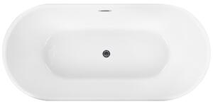 Fristående badkar Glansigt Vit Sanitär Akryl Enkel Oval Modern Minimalistisk design Beliani