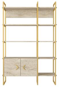 MENINO Bokhylla 120 cm Beige/Guld -