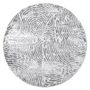 Modern MEFE matta Circle 8725 Circles Fingerprint - structural två nivåer av hudna grå