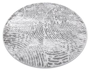 Modern MEFE matta Circle 8725 Circles Fingerprint - structural två nivåer av hudna grå