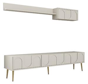 Hazim Tv-bänk 180 cm Cream/Guld -