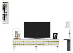 Ipek Tv-bänk 180 cm Vit/Guld -