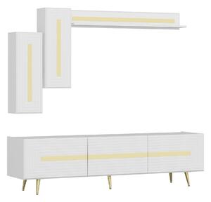 JOSE Tv-bänk 180 cm Vit/Guld -