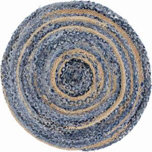 Matta av jute och jeanstyg - 0,9 m i diameter