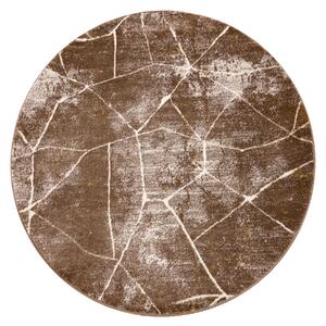 Modern MEFE matta cirkel 2783 Marble - strukturella två nivåer av hudna mörk beige