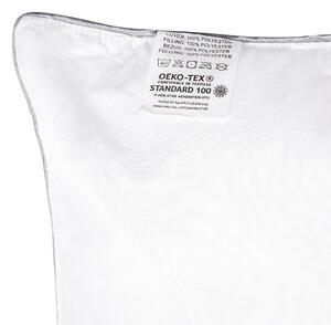 Kuddset Vit Bomull Japara Polyester 50 x 60 cm Silverbård Sängkuddar Beliani