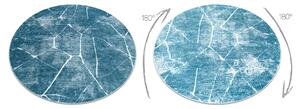 Modern MEFE matta Circle 2783 Marble - structural två nivåer av hudna kräm / blå