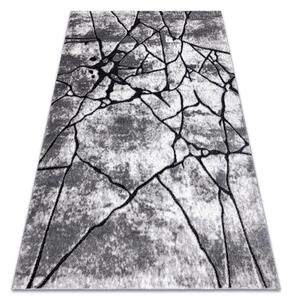 Modern matta COZY 8873 Sprickor, sprucken betong - strukturella två nivåer av hudna mörkgrå