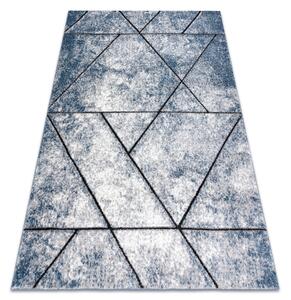 Modern matta COZY 8872 Vägg, geometrisk, trianglar - strukturella två nivåer av hudnablå