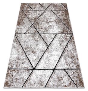 Modern matta COZY 8872 Vägg, geometrisk, trianglar - strukturella två nivåer av hudna brun