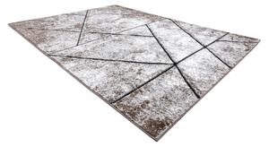Modern matta COZY 8872 Vägg, geometrisk, trianglar - strukturella två nivåer av hudna brun